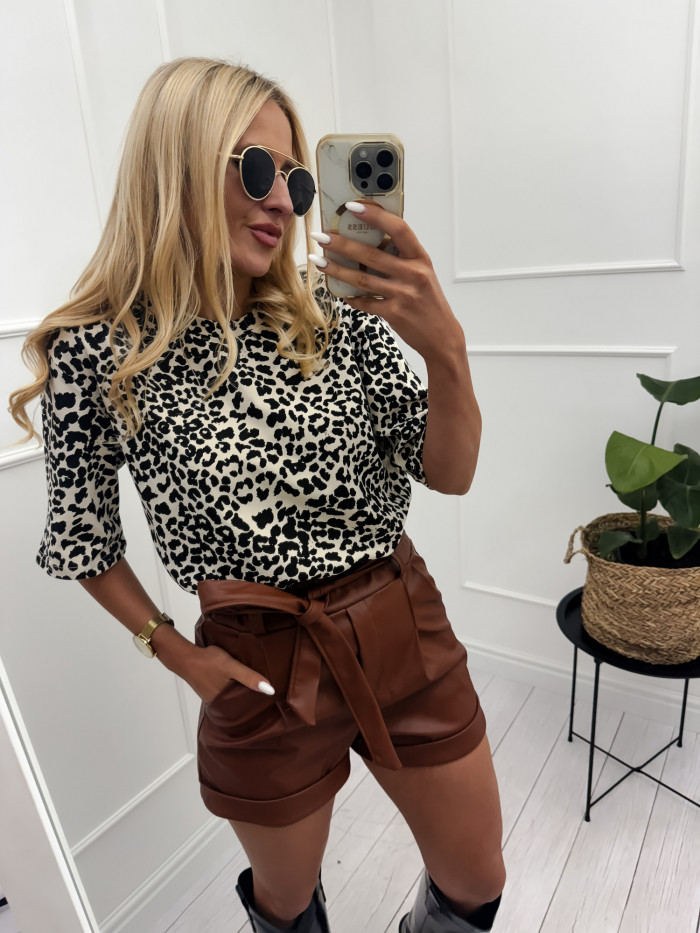 LEOPARD - T-SHIRT W PANTERKE BEŻ 3