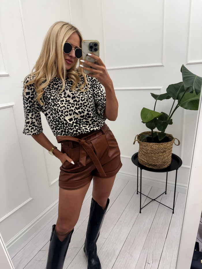 LEOPARD - T-SHIRT W PANTERKE BEŻ 4