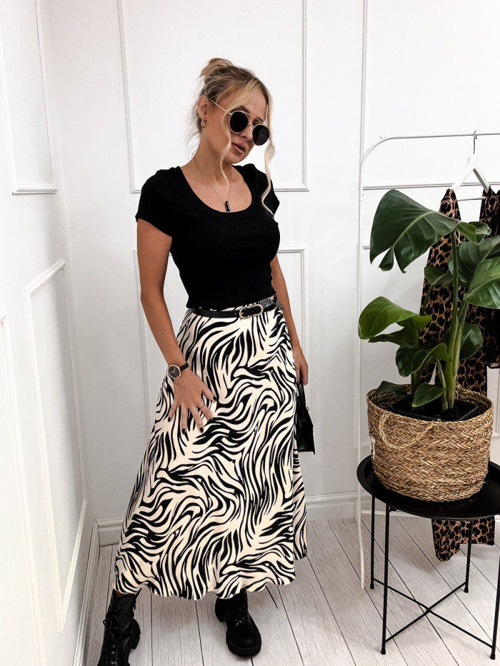 ALICE - SPÓDNICA MAXI ZEBRA JASNA100% VISKOZA 1