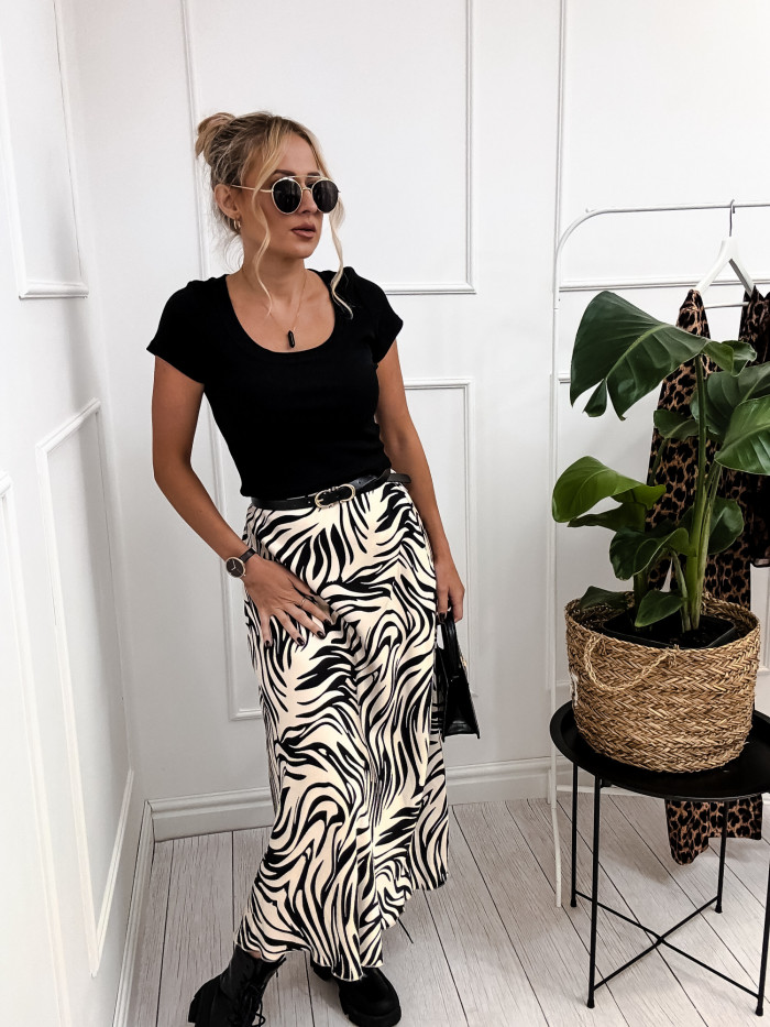 ALICE - SPÓDNICA MAXI ZEBRA JASNA100% VISKOZA 2