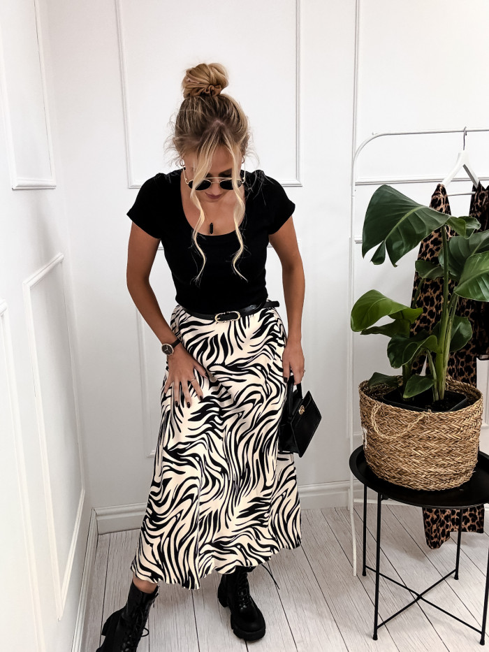 ALICE - SPÓDNICA MAXI ZEBRA JASNA100% VISKOZA 3