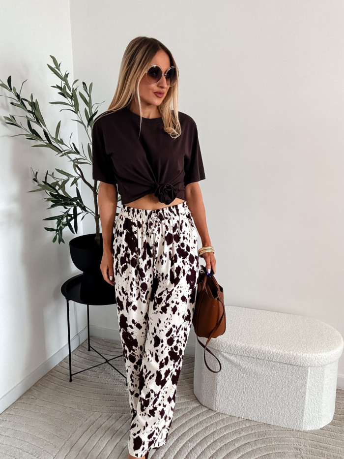 SOPHIA- T-SHIRT BASIC Z RÓŻĄ CZEKOLADA 5