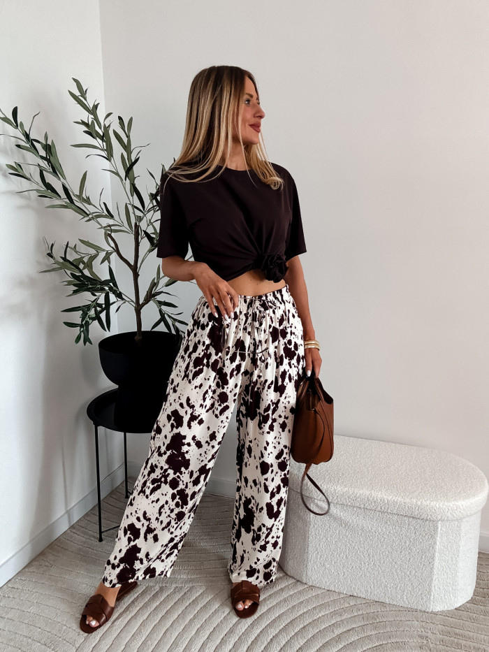 SOPHIA- T-SHIRT BASIC Z RÓŻĄ CZEKOLADA 6