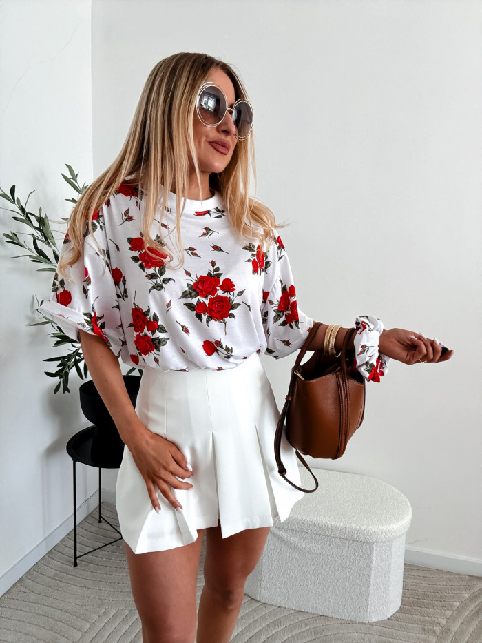 T-SHIRT ROSES BIAŁY 3