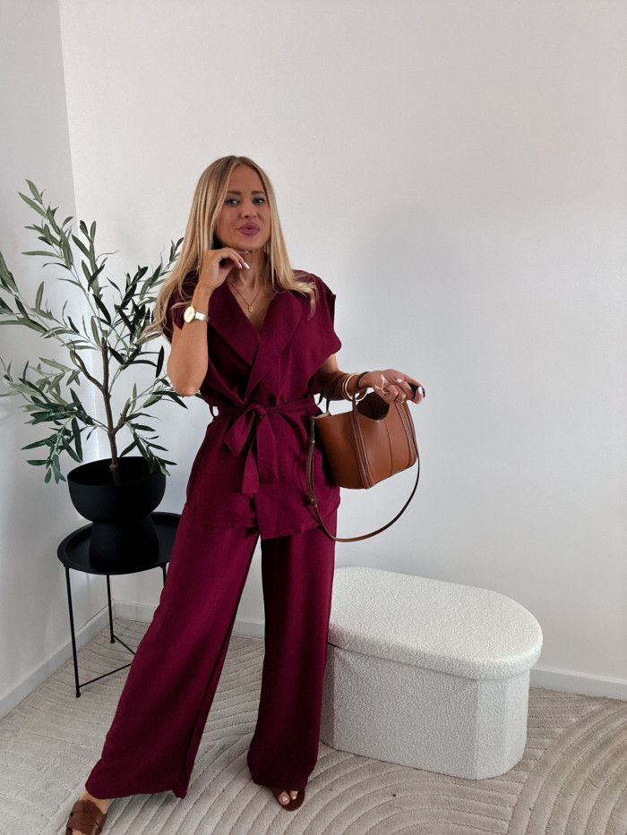 MALIBU- KOMPLET DWUCZĘŚCIOWY 85% VISCOZA BORDO