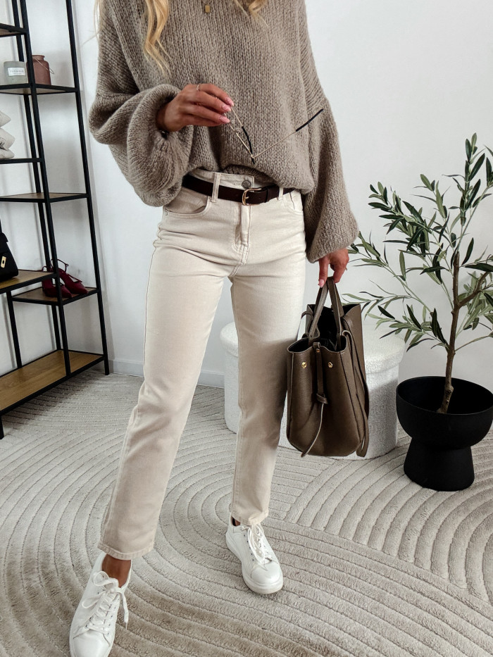 CHELSY -SPODNIE MAM FIT BEŻ 3