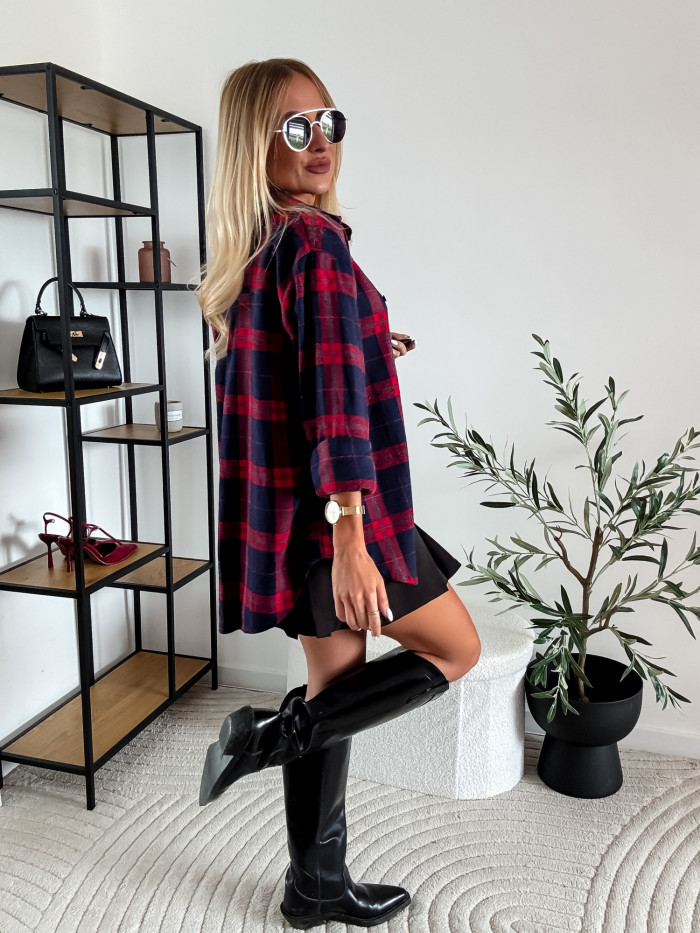 ELENA- KOSZULA W CZERWONA KRATE 100% BAWEŁNA 7