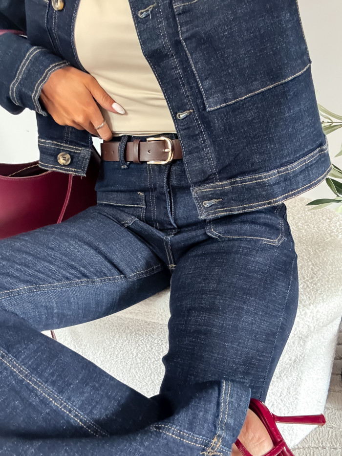KYLIE - SPODNIE Z KIESZENIAMI CIEMNY JEANS 4