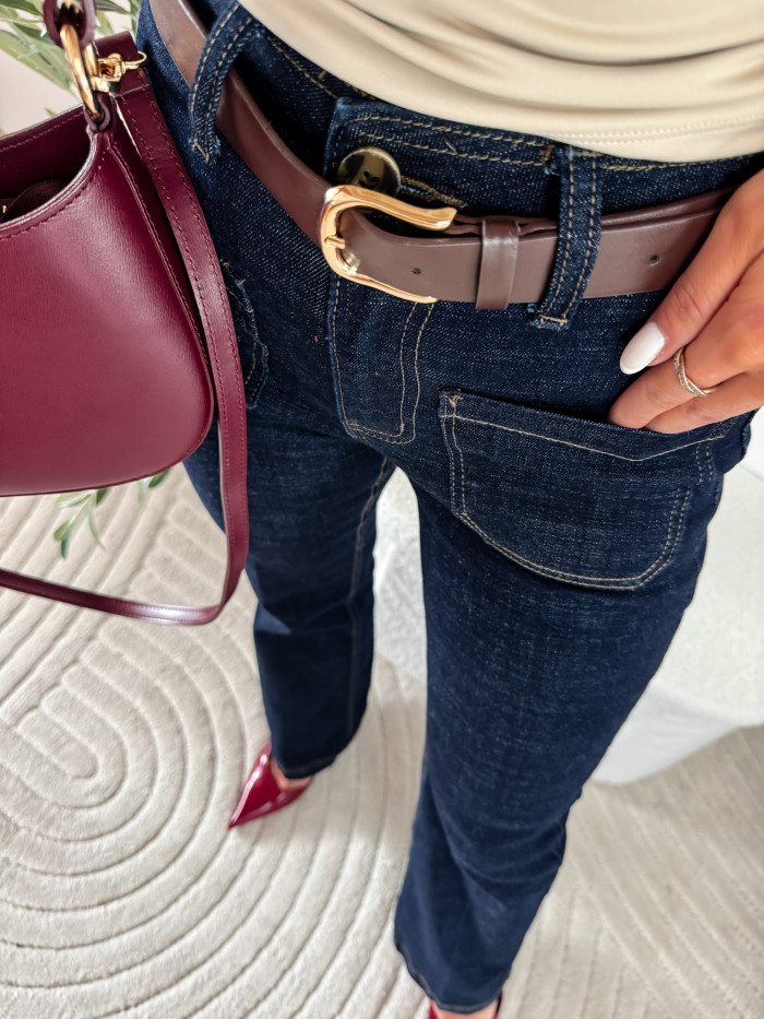 KYLIE - SPODNIE Z KIESZENIAMI CIEMNY JEANS 6