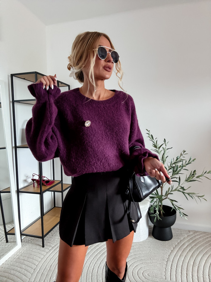 CANDY- SWETER BABY ALPAKA ŚLIWKA 2