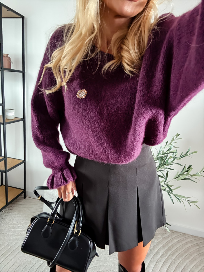 CANDY- SWETER BABY ALPAKA ŚLIWKA 8