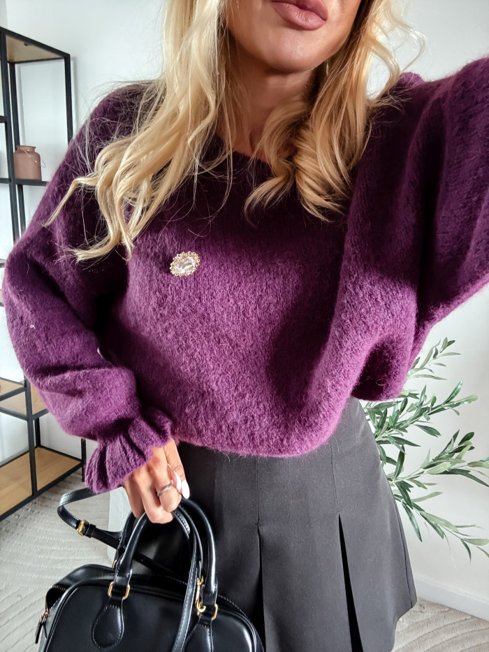 CANDY- SWETER BABY ALPAKA ŚLIWKA 9