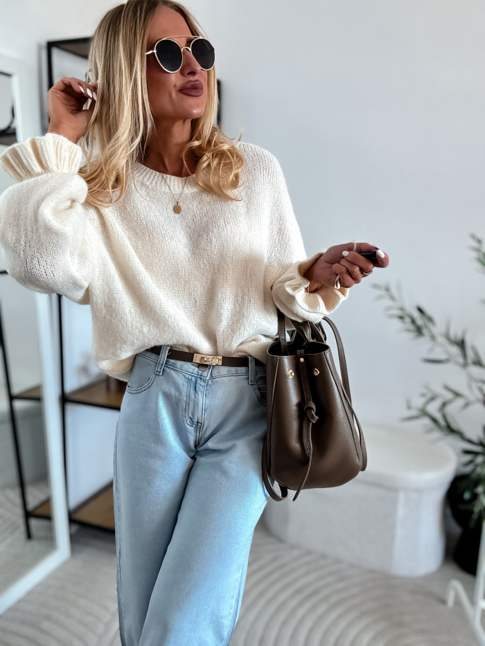 CANDY- SWETER BABY ALPAKA ŚMIETANA 9