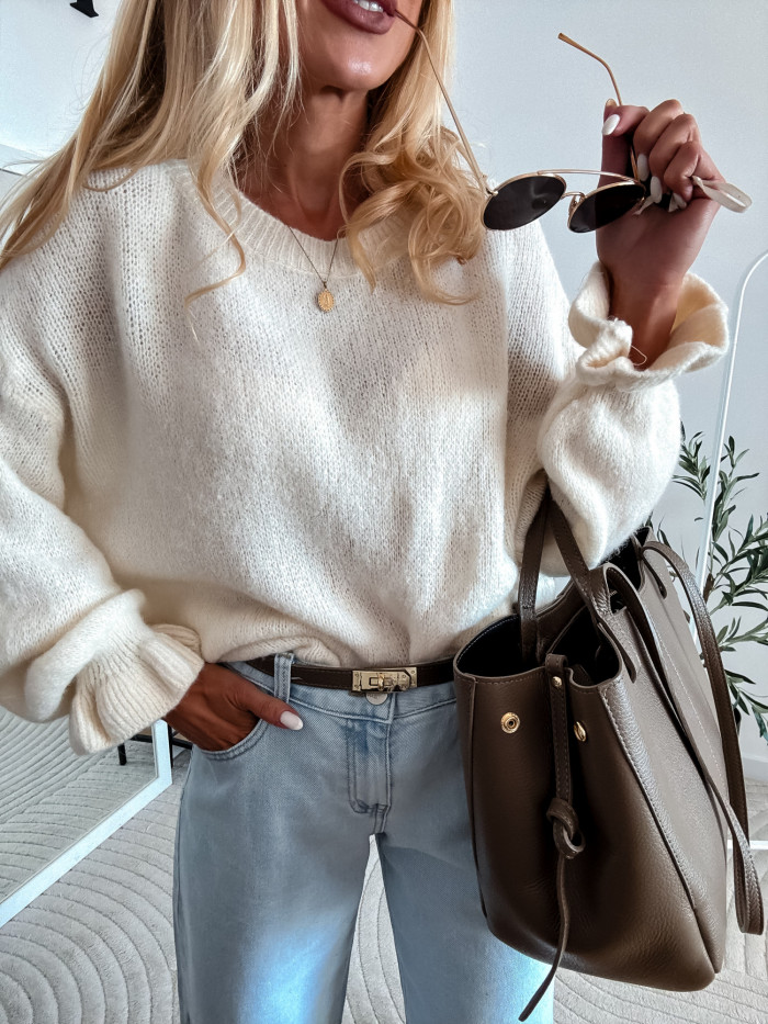 CANDY- SWETER BABY ALPAKA ŚMIETANA 15
