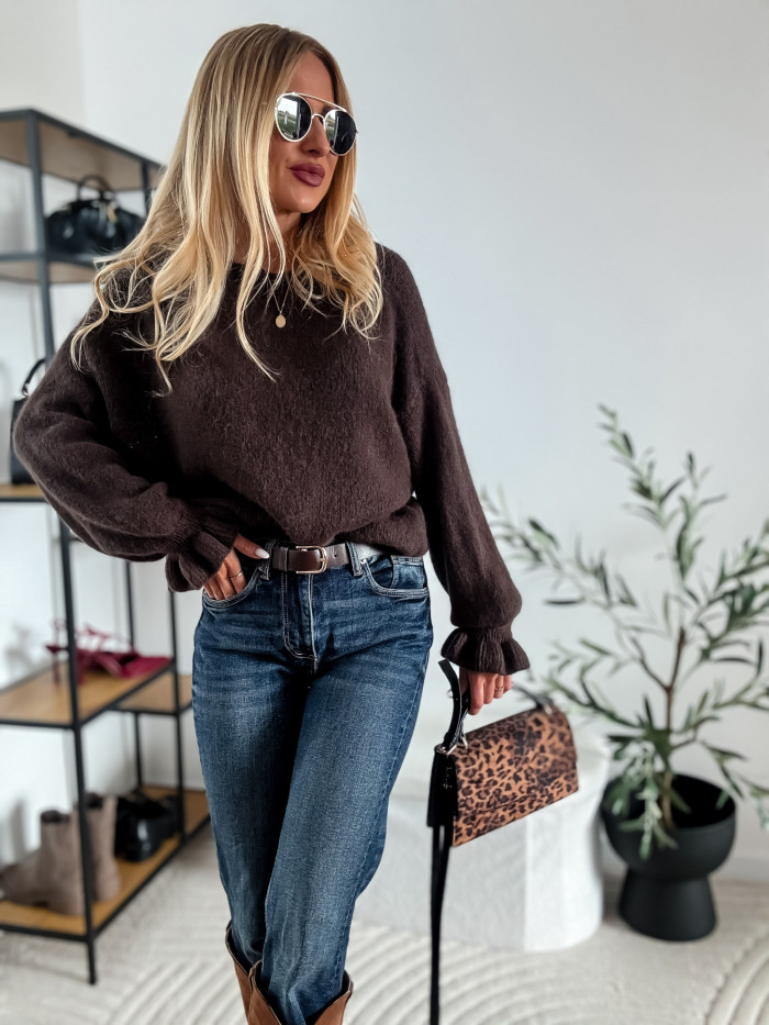 CANDY- SWETER BABY ALPAKA CZEKOLADA 12